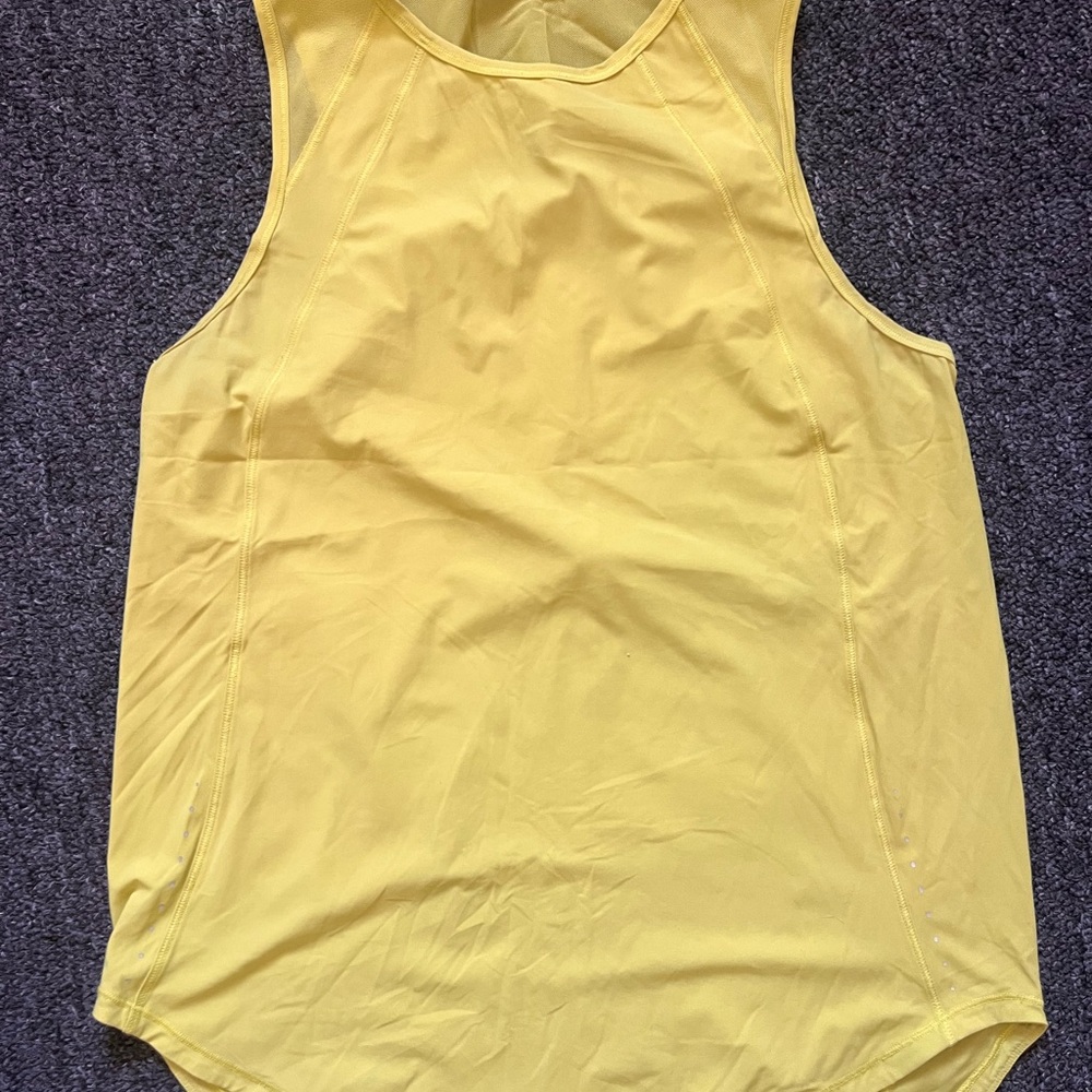 Yellow Sleeveless Athletic Tank Top